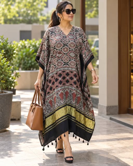 Ajrakh modal silk kaftans